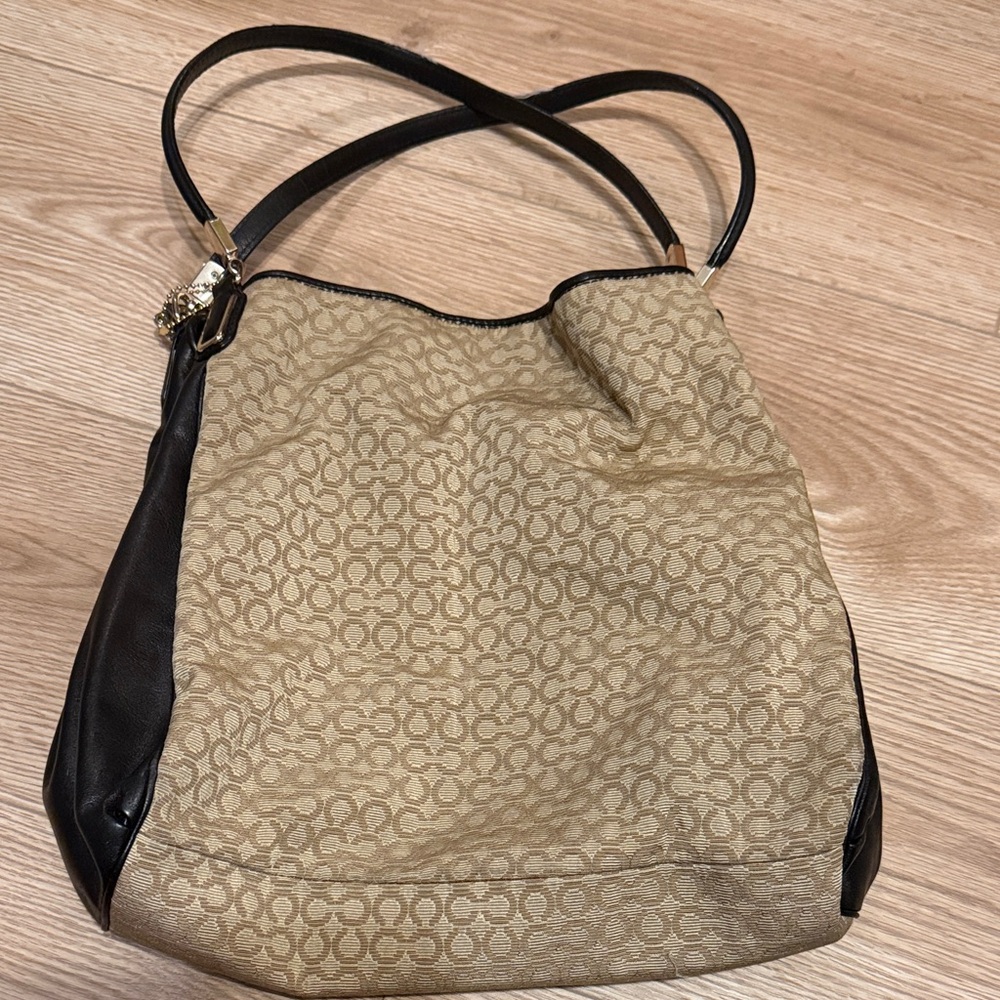 Elegant Coach Tan and Black Women's Bag - Picture 1 of 13